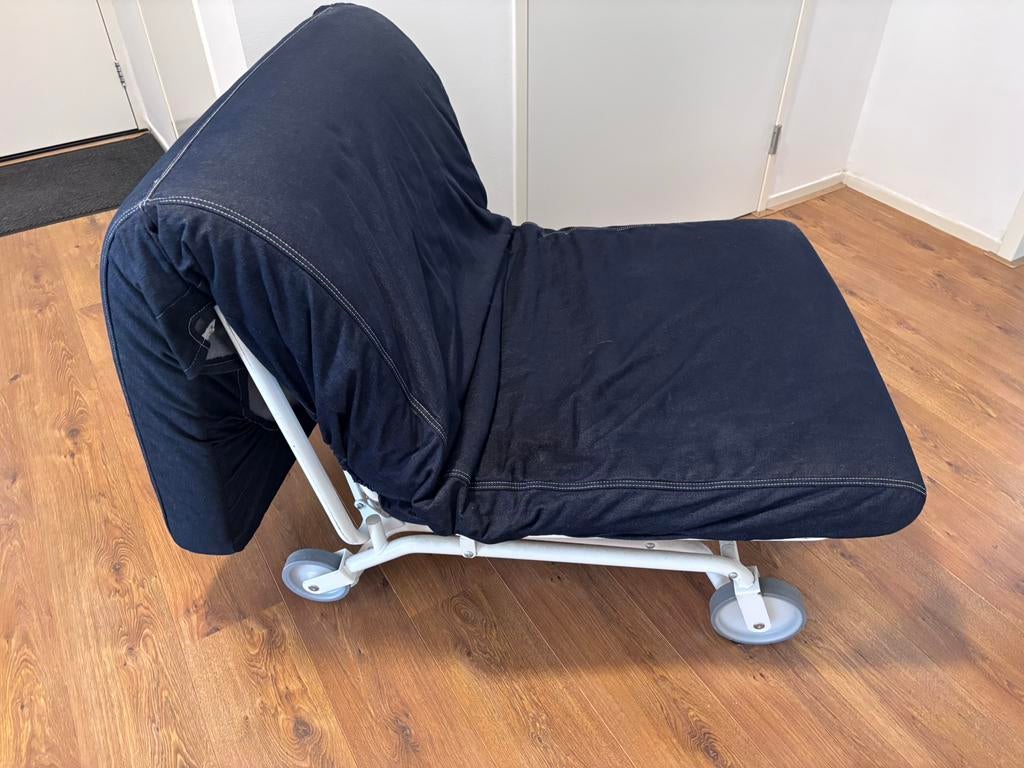 Logeerbed schoon en netjes., Ophalen, Verstelbaar, Eenpersoons, Blauw