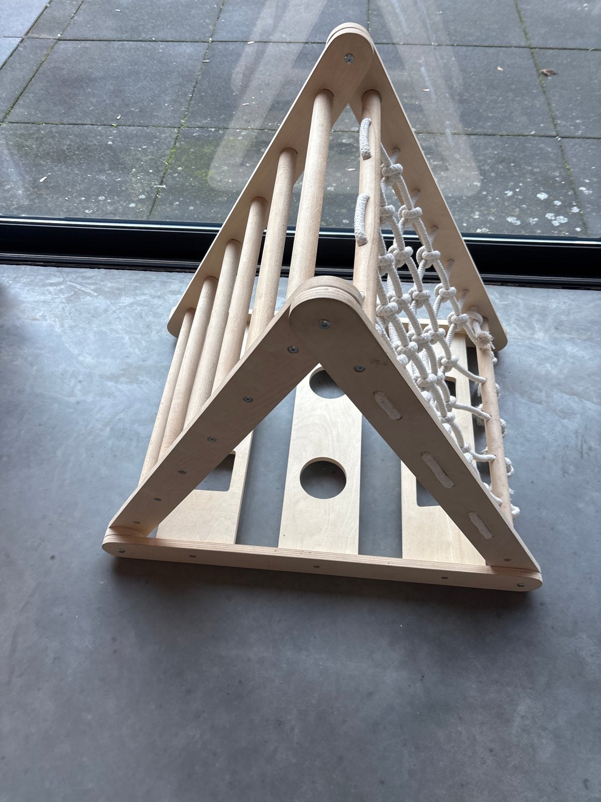 Houten Klimrek met Klimnet voor Kinderen, Ophalen, Zo goed als nieuw, Klimnet