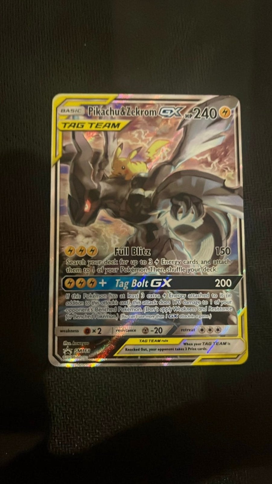 Pikachu & Zekrom GX (SM168) - Pokemon, Hobby en Vrije tijd, Verzamelkaartspellen | Pokémon, Ophalen of Verzenden, Zo goed als nieuw