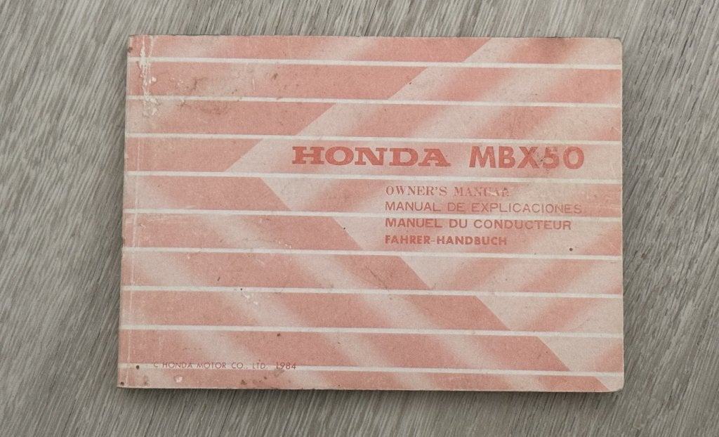 Origineel Honda MBX50 instructieboek 1984 + bedradingsschema, Fietsen en Brommers, Ophalen of Verzenden, Gebruikt