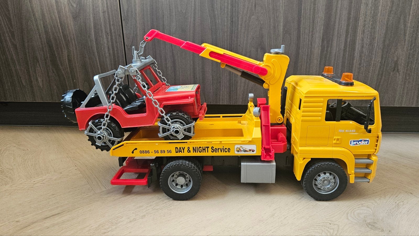 Bruder MAN Takelwagen met Jeep - Zo goed als nieuw, Ophalen, Zo goed als nieuw