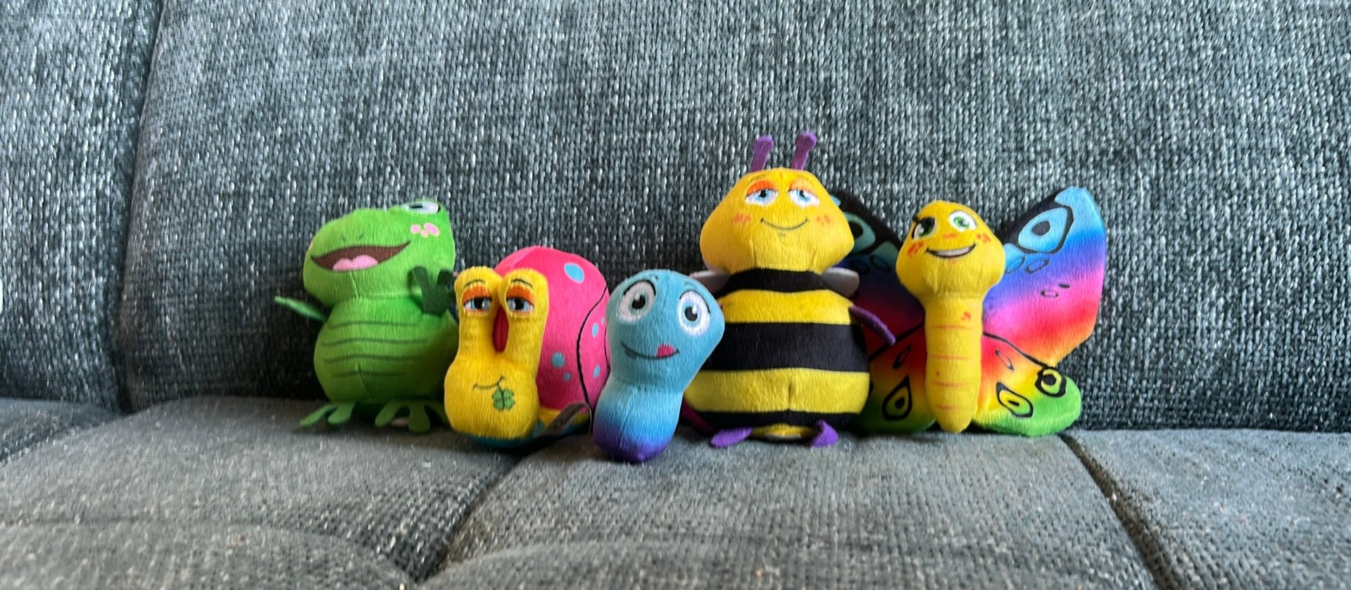 5 achtertuin knuffels, Kikker, Ophalen of Verzenden, Zo goed als nieuw, Meerkleurig
