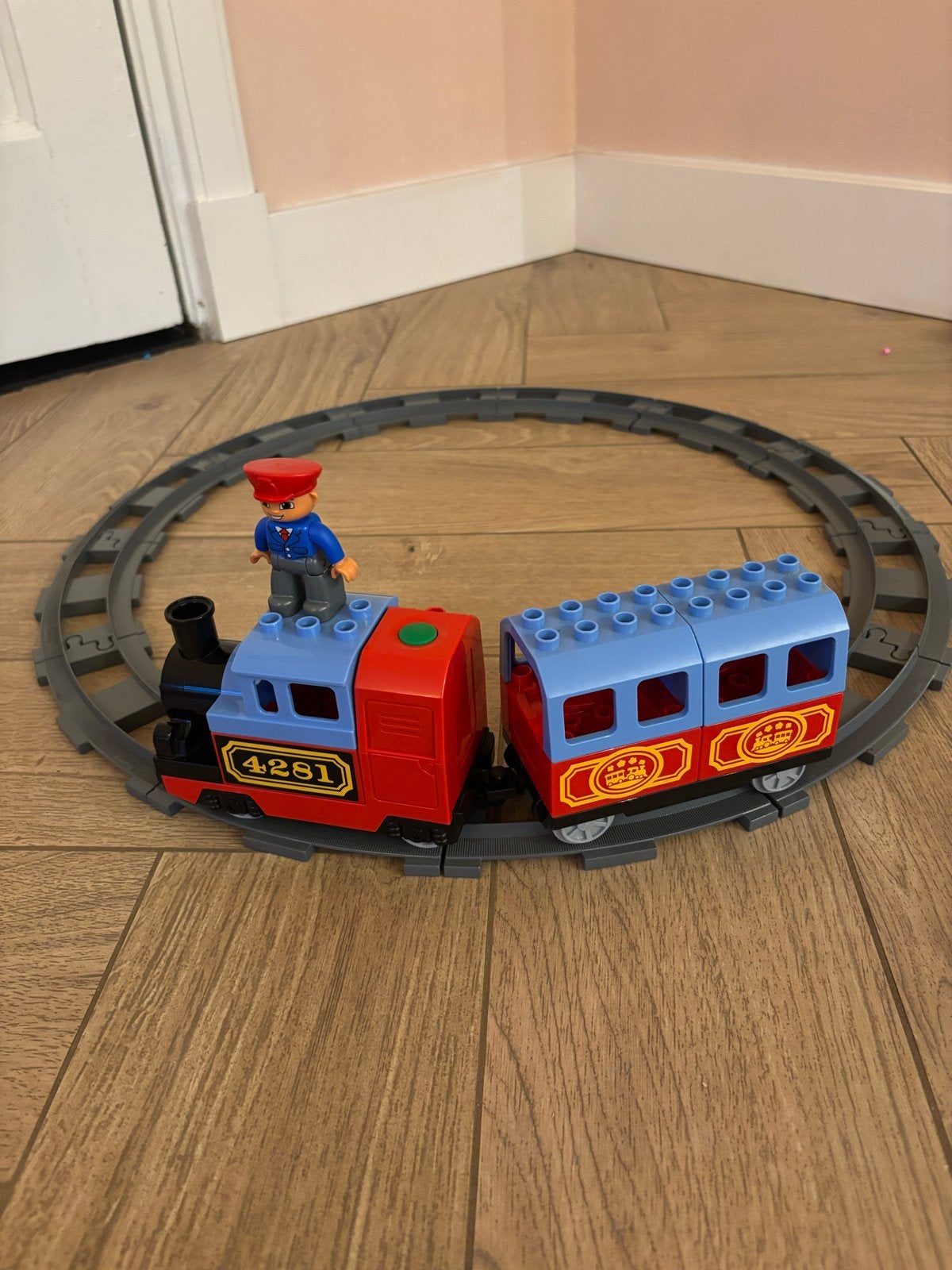 LEGO Duplo Trein die rijdt op batterijen met rails, Ophalen of Verzenden, Gebruikt, Overige merken