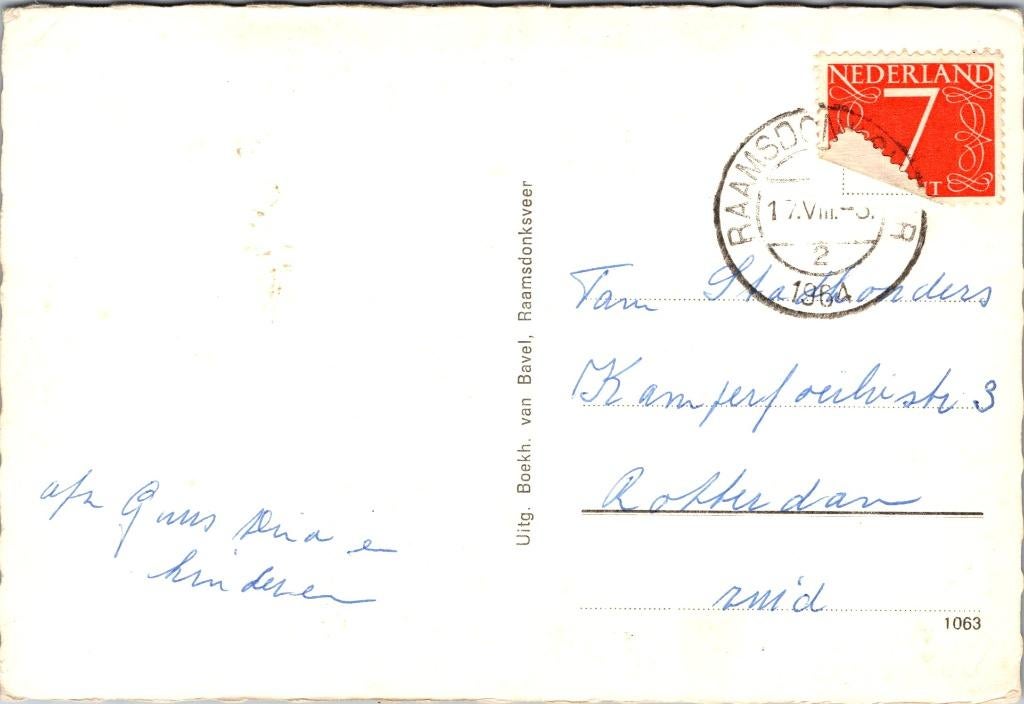 Groeten uit Raamsdonksveer - 2 ansichtkaarten, Verzamelen, Verzenden, 1960 tot 1980, Gelopen, Noord-Brabant