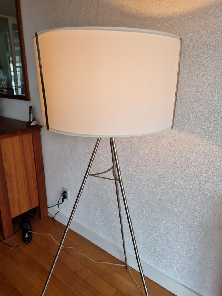 Prachtige staande lamp, crème kap, Ophalen of Verzenden, Zo goed als nieuw, 150 tot 200 cm