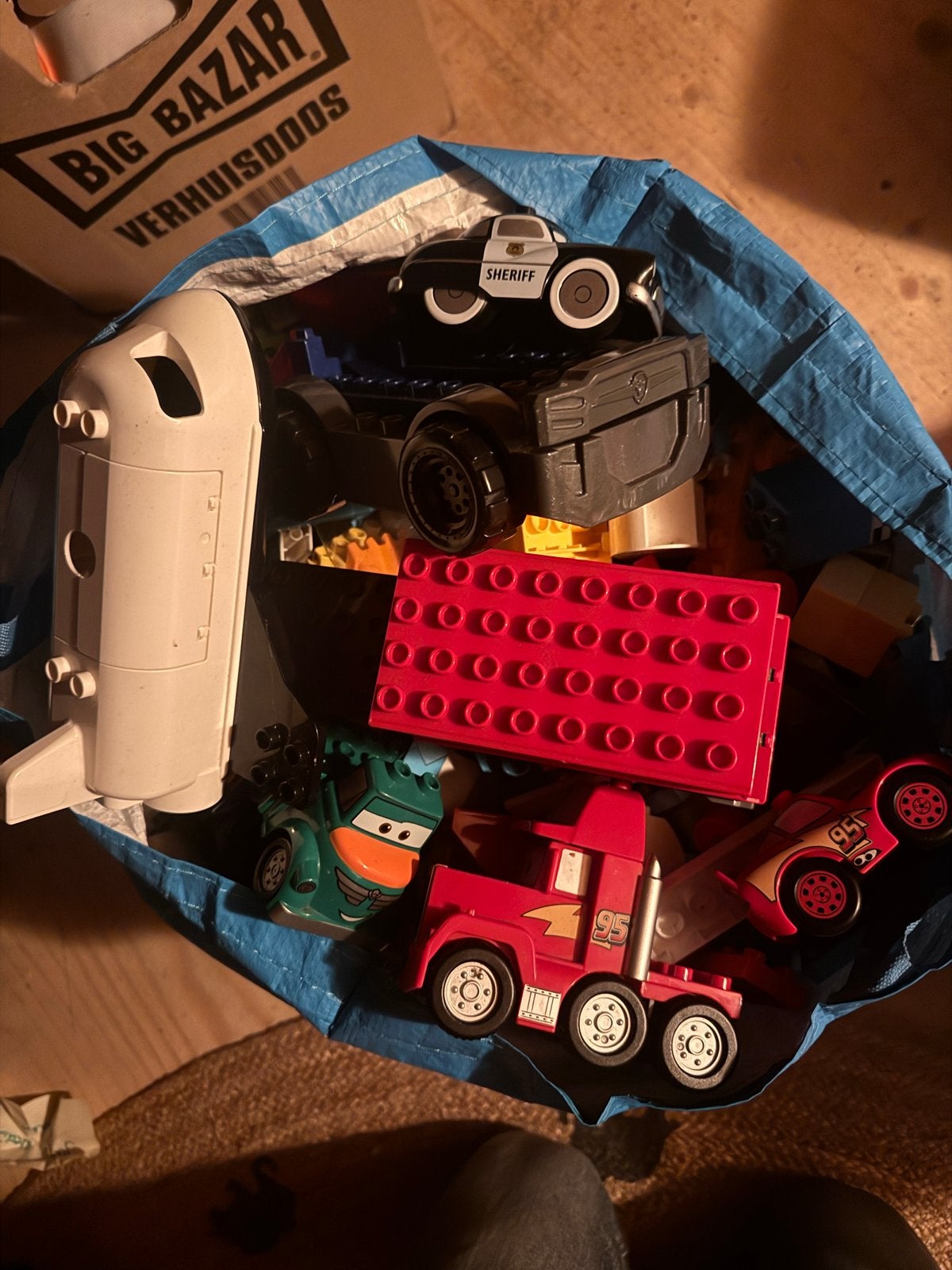 Grote zak met duplo, Cars en meer!, Ophalen, Gebruikt, Overige merken