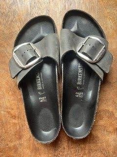 Birckenstock MADRID Big Buckle,  zwart mat,  mt 42, Kleding | Dames, Zwart, Zo goed als nieuw, Birkenstock, Ophalen