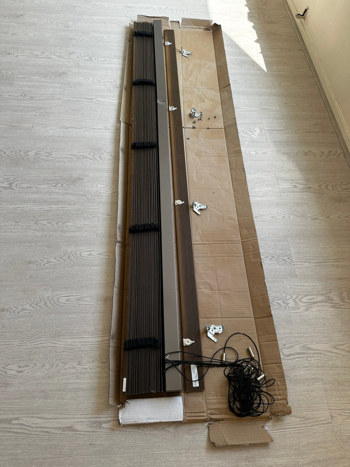 Luxe Houten Jaloezie Joe Benelli Home (213,3 x 133,7 cm), Ophalen, Jaloezie, Gebruikt, Bruin