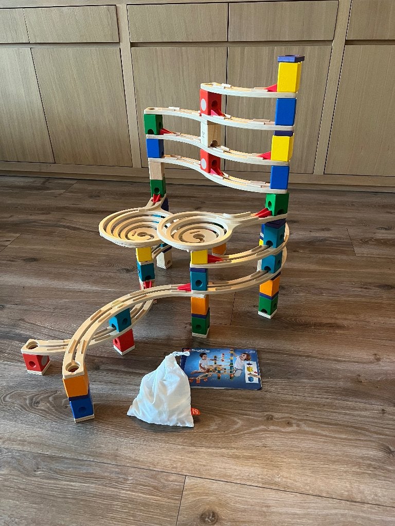 Quadrilla houten knikkerbaan, Kinderen en Baby's, Speelgoed | Houten speelgoed, Ophalen of Verzenden, Zo goed als nieuw, Overige typen