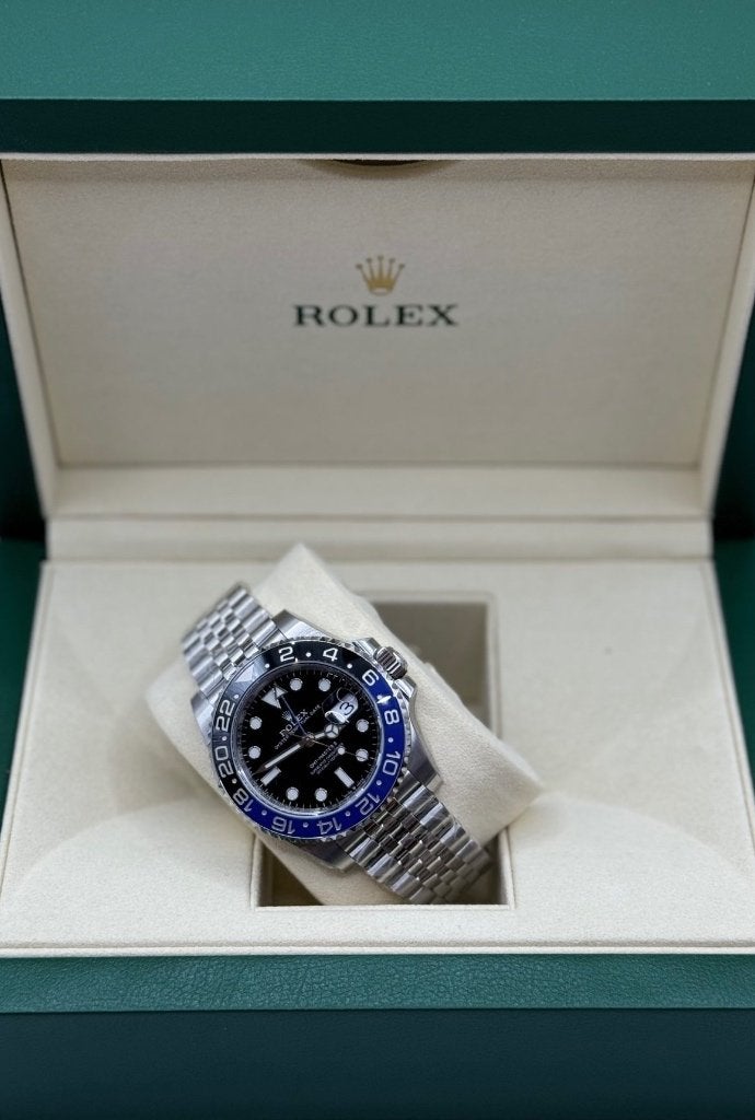 Rolex GMT Batgirl, Zwart, Ophalen of Verzenden, Zo goed als nieuw, Waterdicht