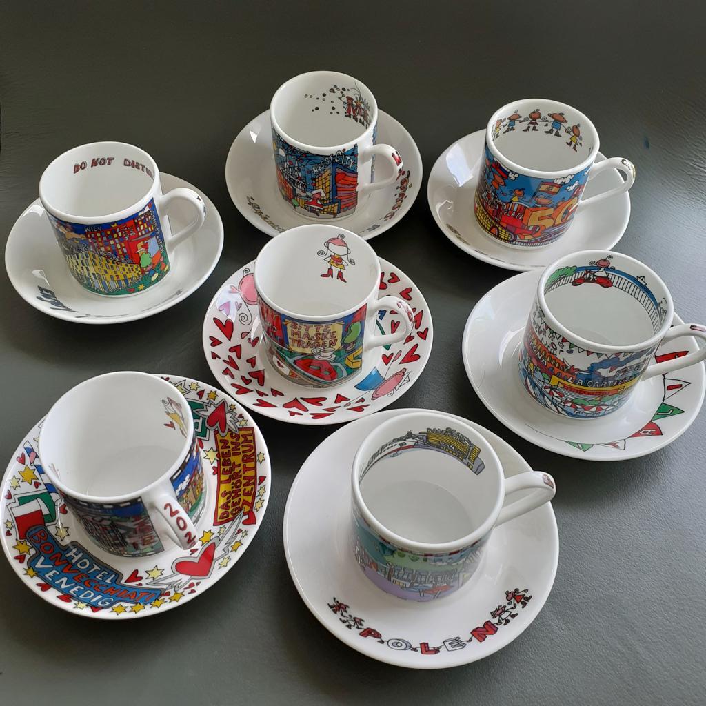 Frank Bürmann en von Perfall  7 Espressokopjes, Nieuw, Ophalen of Verzenden, Overige stijlen, Kop(pen) en/of Schotel(s)