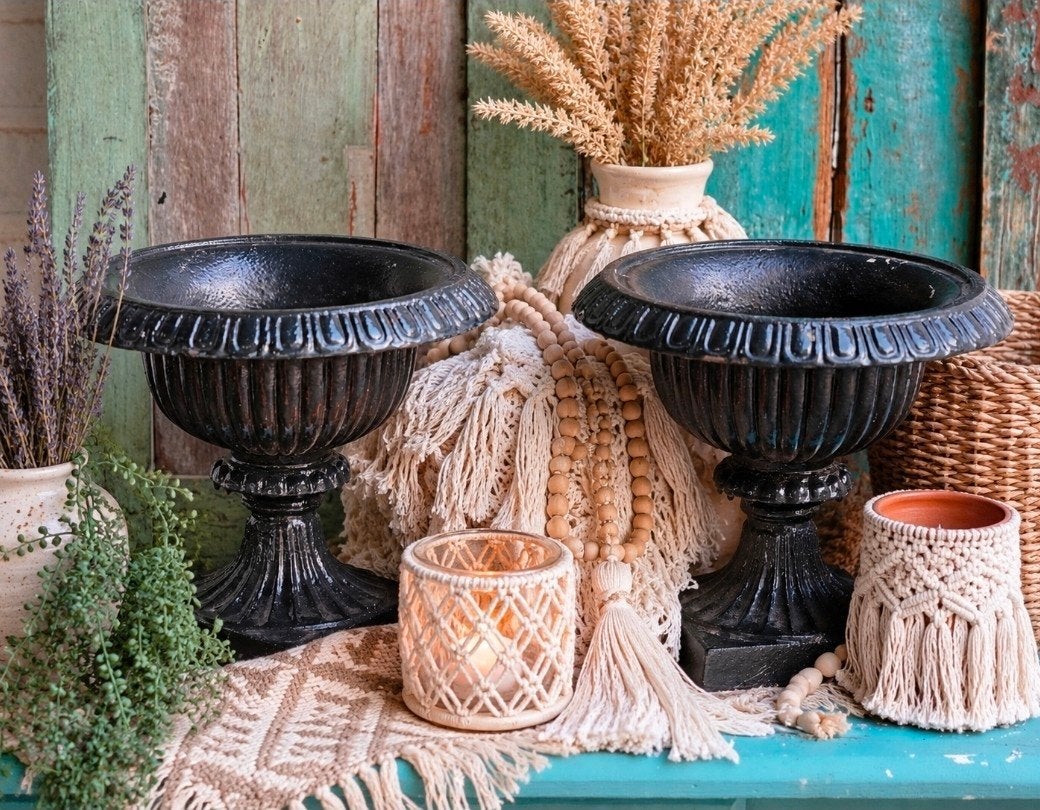 antieke Franse jardiniere, Ophalen, Rond, Binnen, Metaal