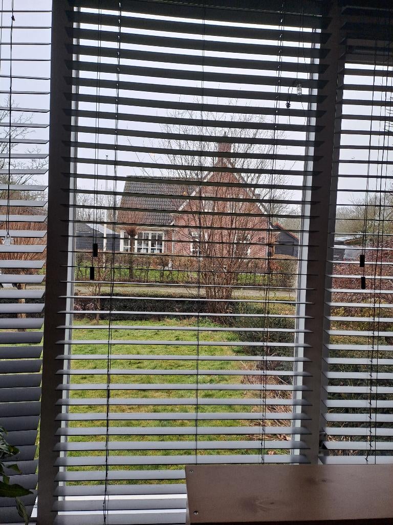 mooie jaloezieën (6x) pvc 50mm antraciet 80x160cm, Huis en Inrichting, Stoffering | Gordijnen en Lamellen, Gebruikt, 150 tot 200 cm
