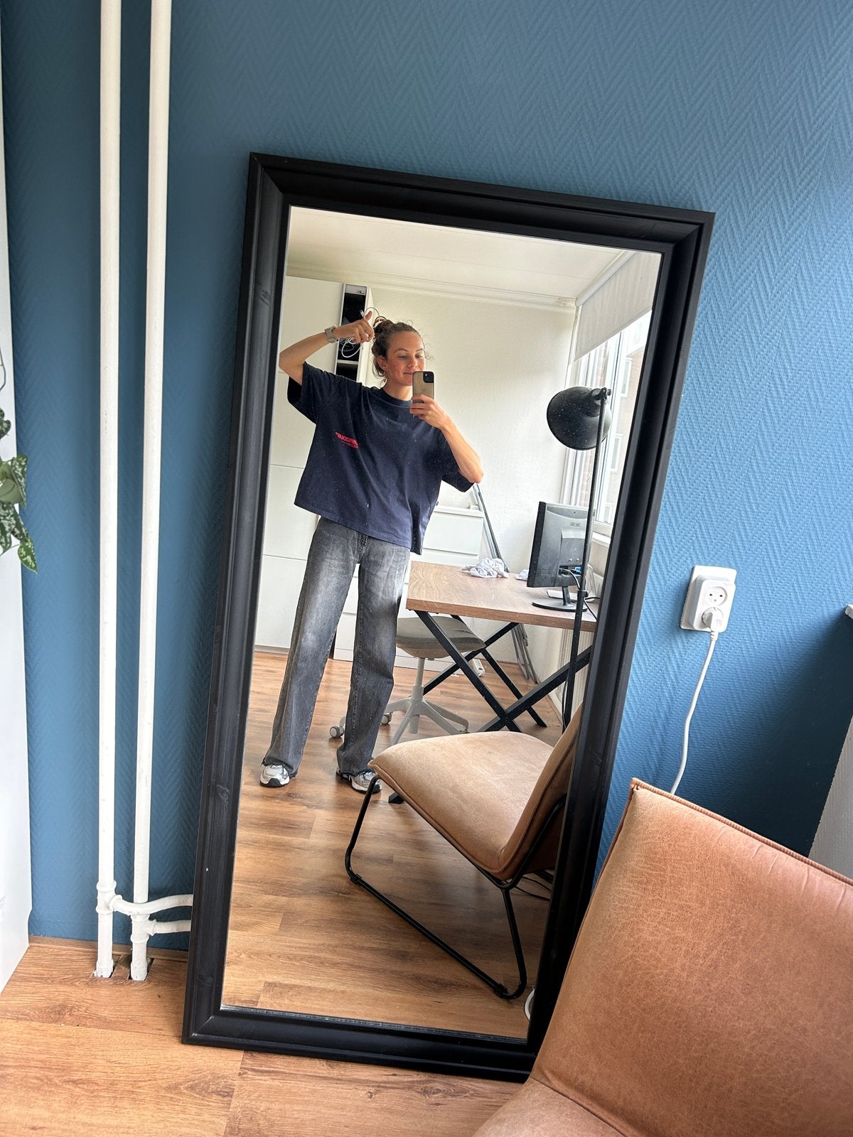 IKEA TOFTBYN spiegel, Huis en Inrichting, Woonaccessoires | Spiegels, Ophalen, Zo goed als nieuw, 75 tot 100 cm, 150 tot 200 cm
