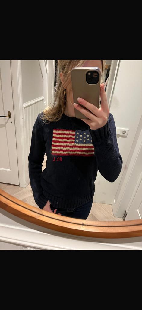 Ralph Lauren vlaggen trui - Maat M, Ophalen of Verzenden, Zo goed als nieuw, Maat 38/40 (M), Blauw