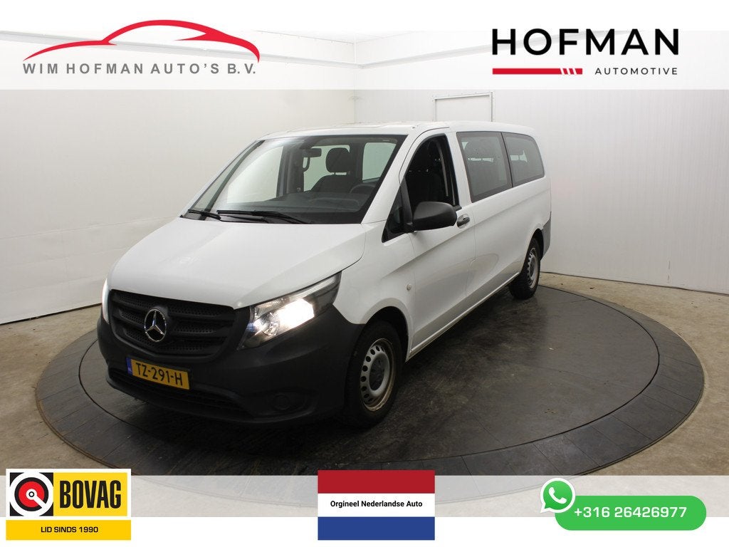 Mercedes-Benz Vito Tourer 109 BlueTEC XL L3 9 Personen Airco, Auto's, Stof, Gebruikt, 255 €/maand, Wit