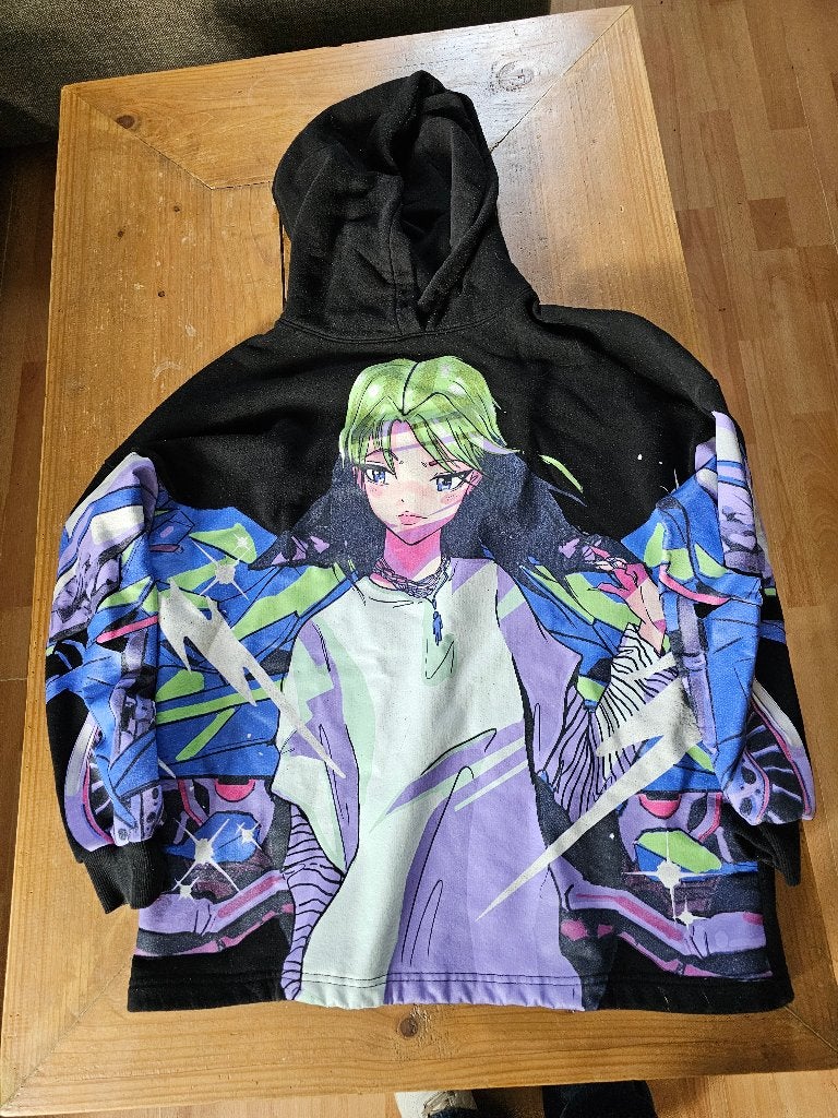 Hoodie billie-eilish, Meerkleurig, Maat 34 (XS) of kleiner, Gedragen, Bershka