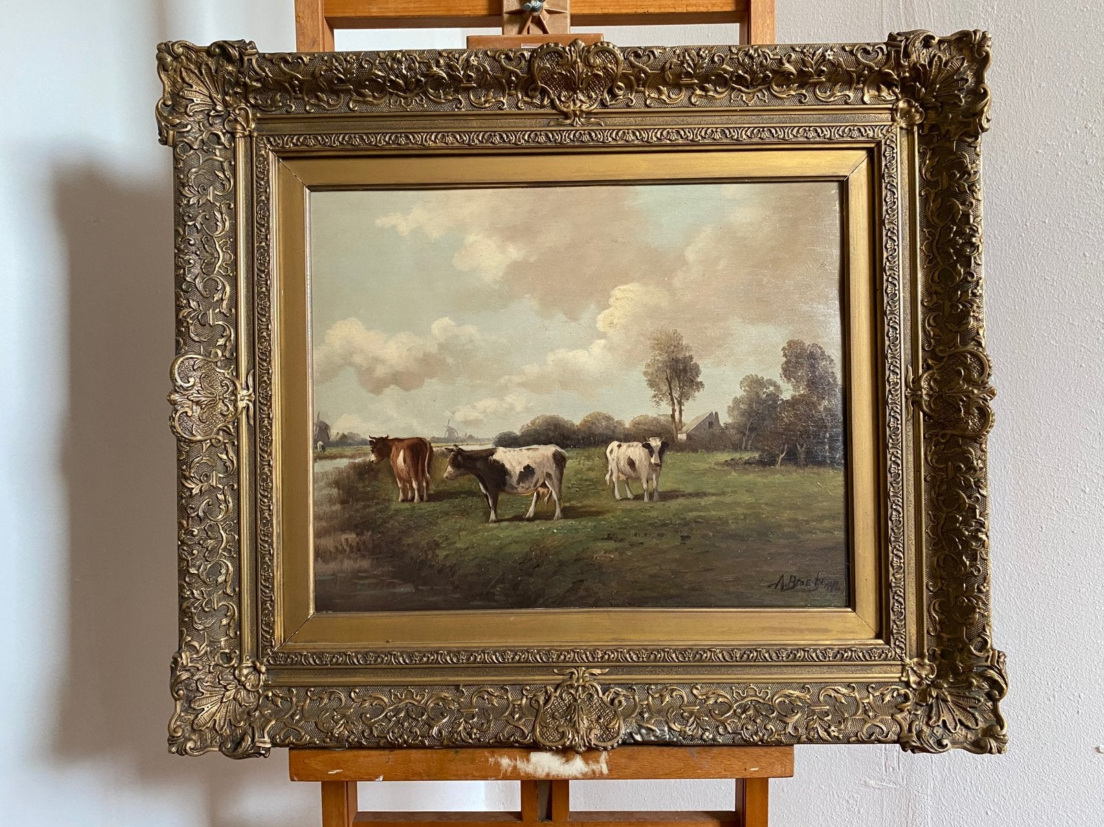 Koeien op de wei., Paneel, Nederlandse school, Dieren, Ophalen of Verzenden