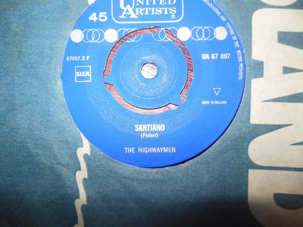 single the highwaymen 45rpm jukebox vinyl record 7inch, Gebruikt, 7 inch, Single, Ophalen of Verzenden