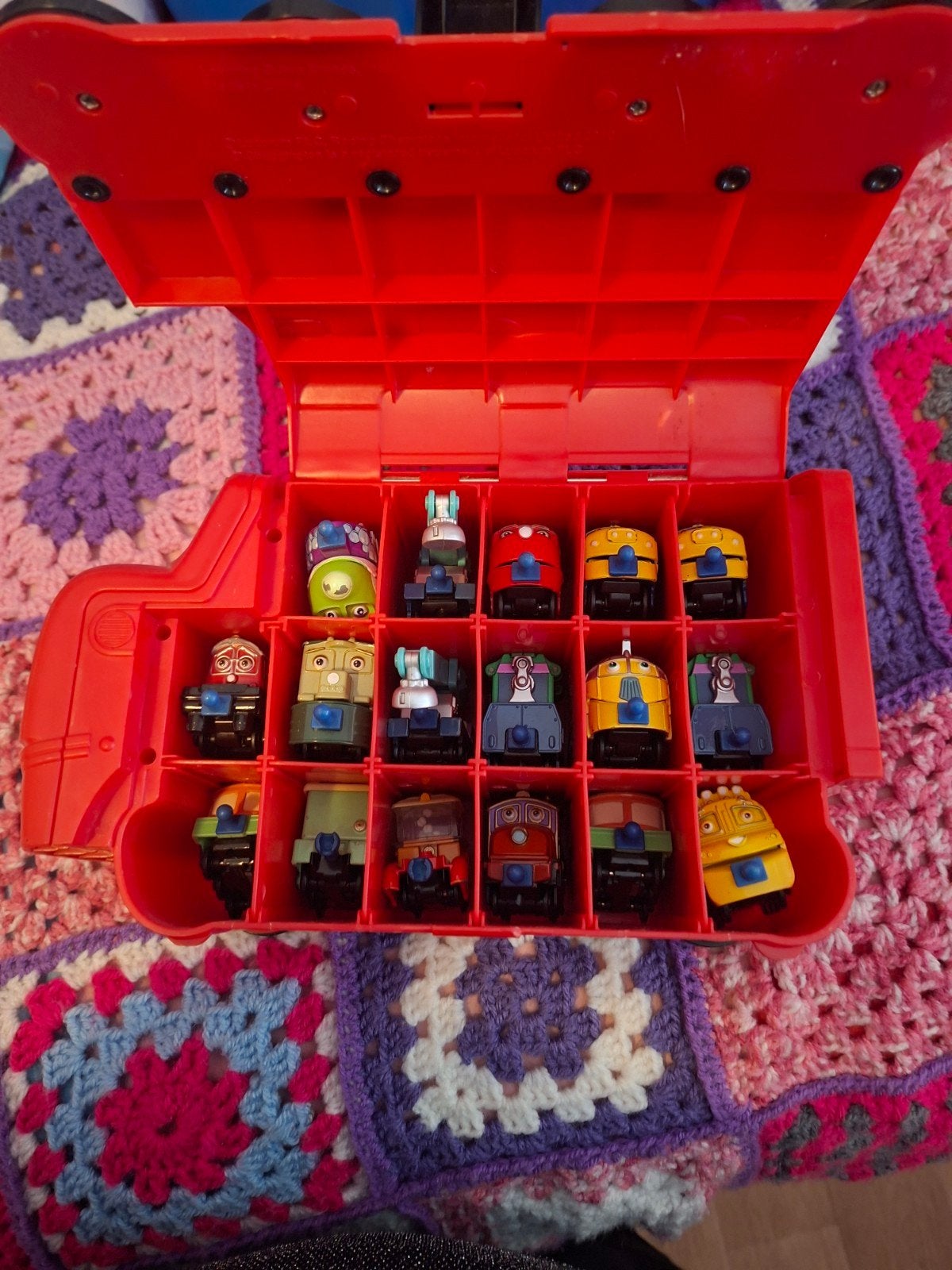 Chuggington opberg koffer met treintjes, Ophalen, Gebruikt