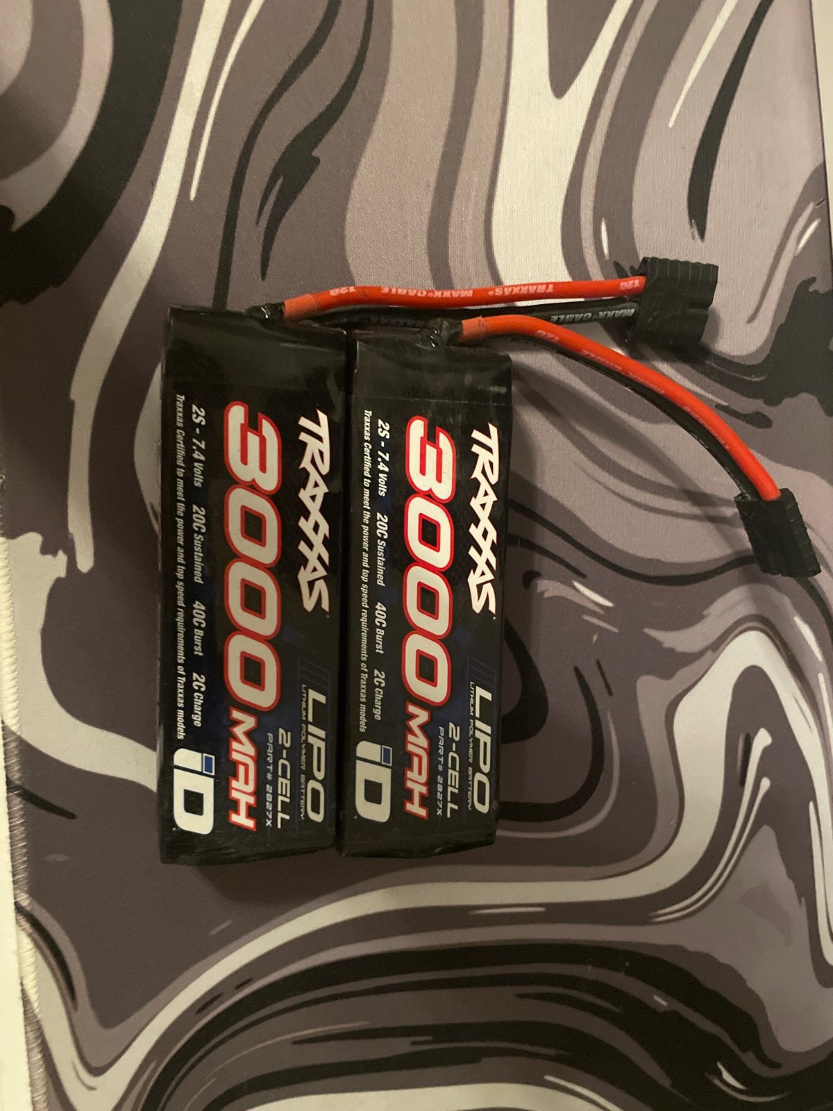 2x Traxxas 3000mAh 2S 7.4V LiPo Batterijen, Elektro, Gebruikt, Ophalen of Verzenden, Onderdeel