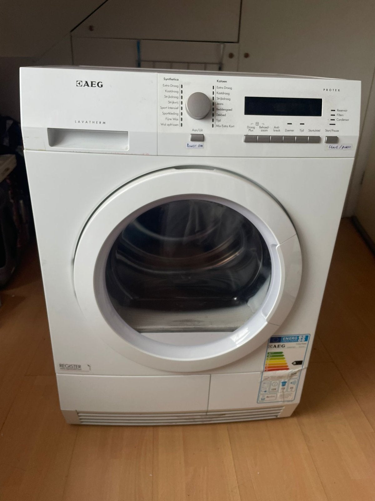 AEG Lavatherm ProTex condensdroger - 7 kg, Energielabel B, Ophalen, 6 tot 8 kg, Zo goed als nieuw, Voorlader