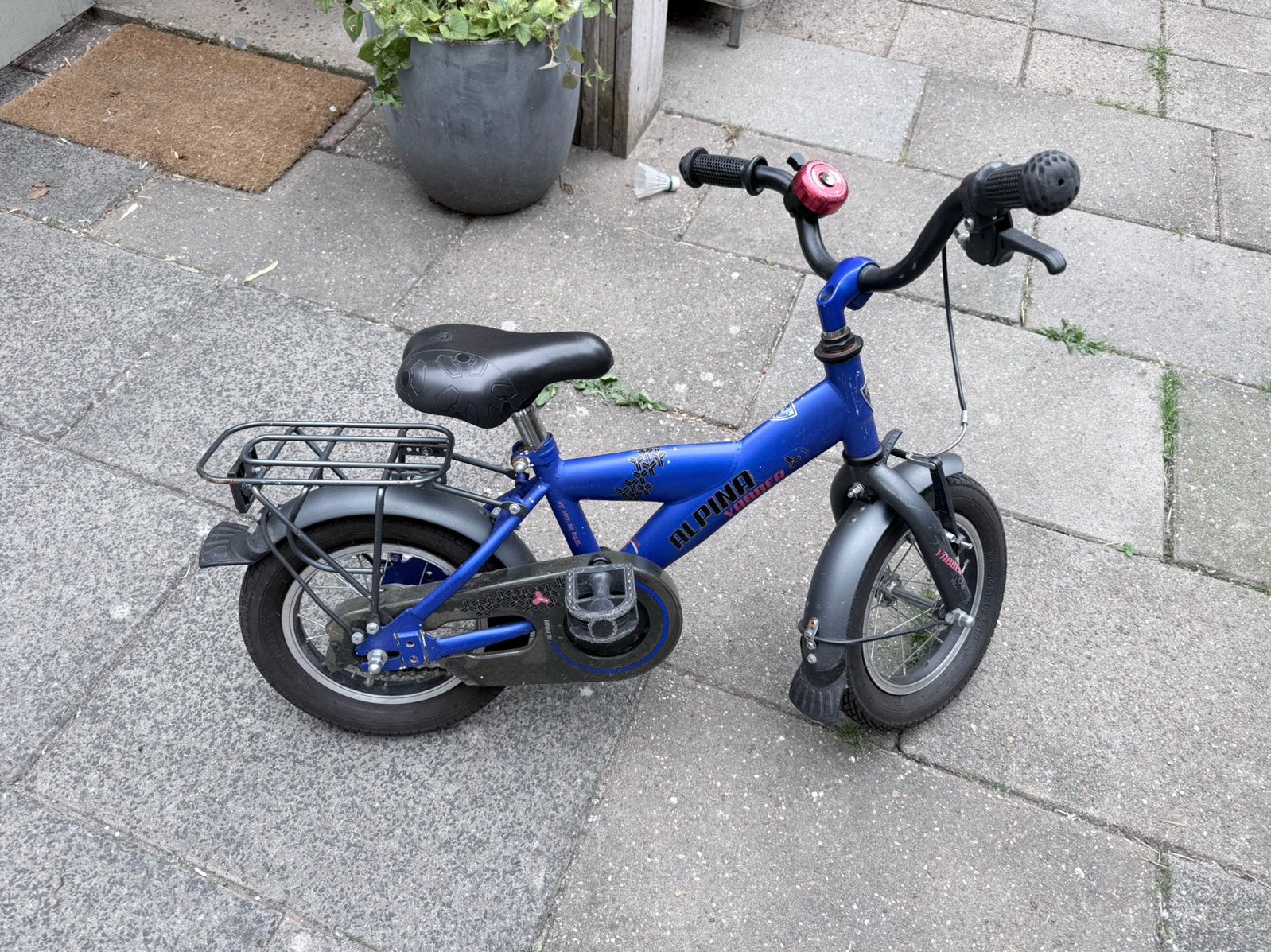 Kinderfiets (2-4jr) blauw, Ophalen, Zo goed als nieuw, Minder dan 16 inch, Zijwieltjes