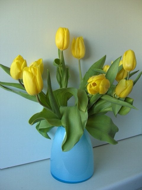 VAAS BLAUW CONISCH 17 cm NIEUW, -, Nieuw, Ophalen of Verzenden, Glas