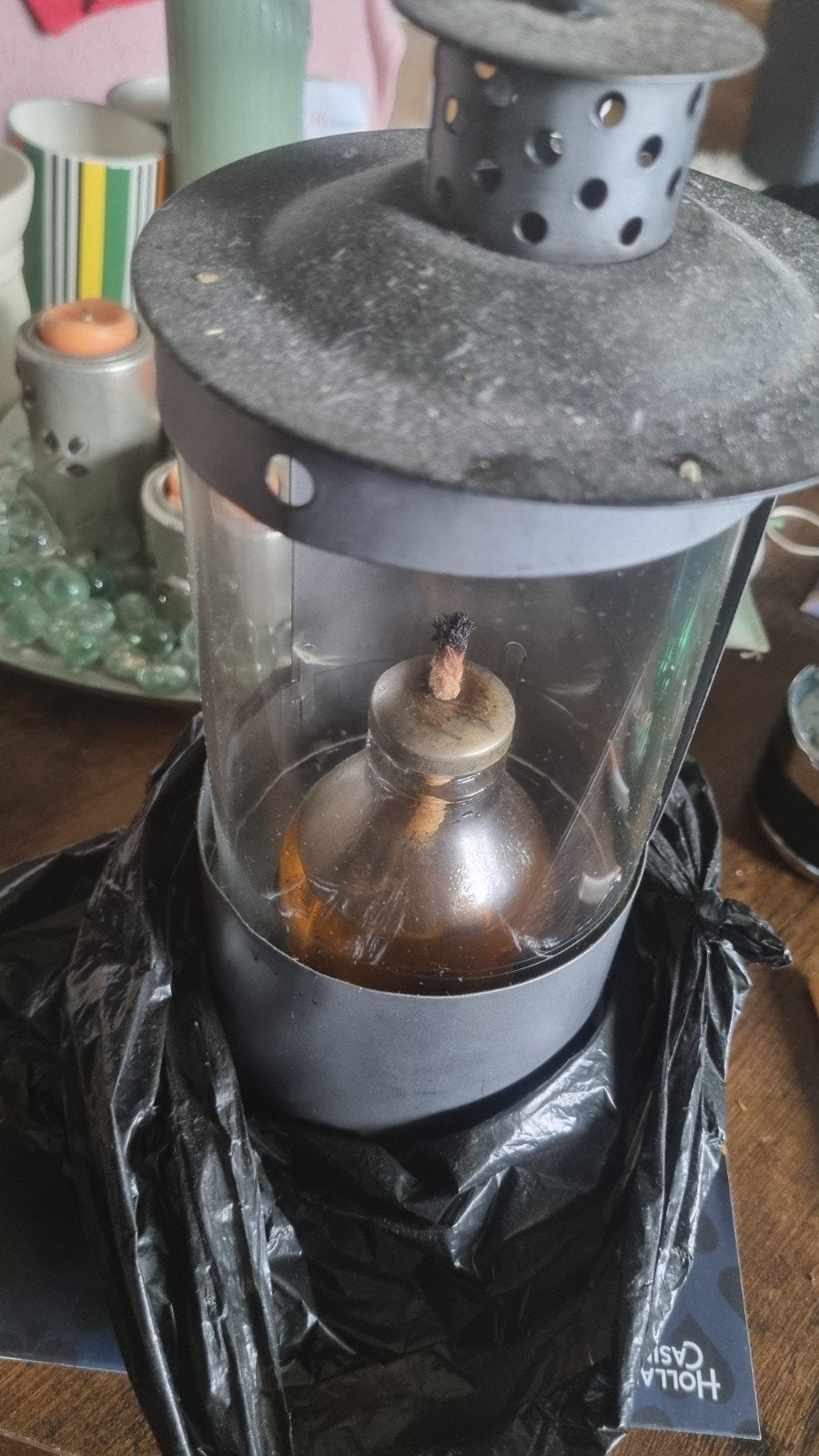 Olie lamp voor in de tuin - Sfeervolle buitenverlichting, Tuin en Terras, Ophalen, Gebruikt, Overige typen, Waterbestendig