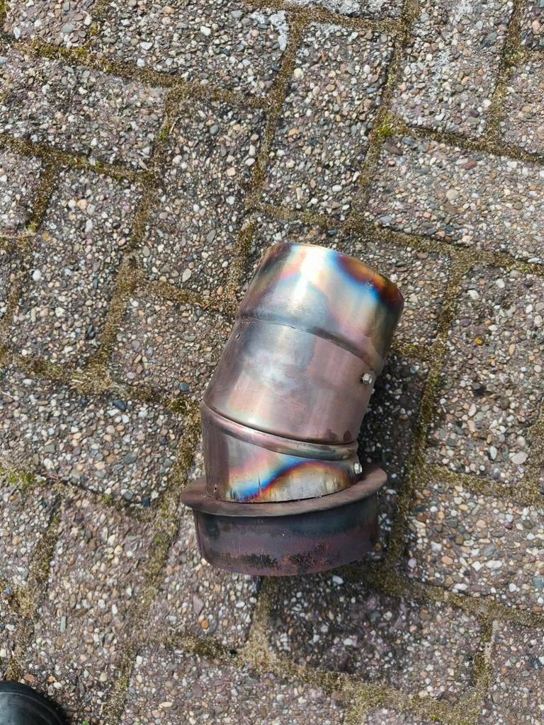 Kachelpijp rookkanaal verloop 150 125 45 graden, Doe-het-zelf en Verbouw, Buizen en Afvoer, Ophalen, Rvs, Minder dan 2 meter, 80 mm of meer