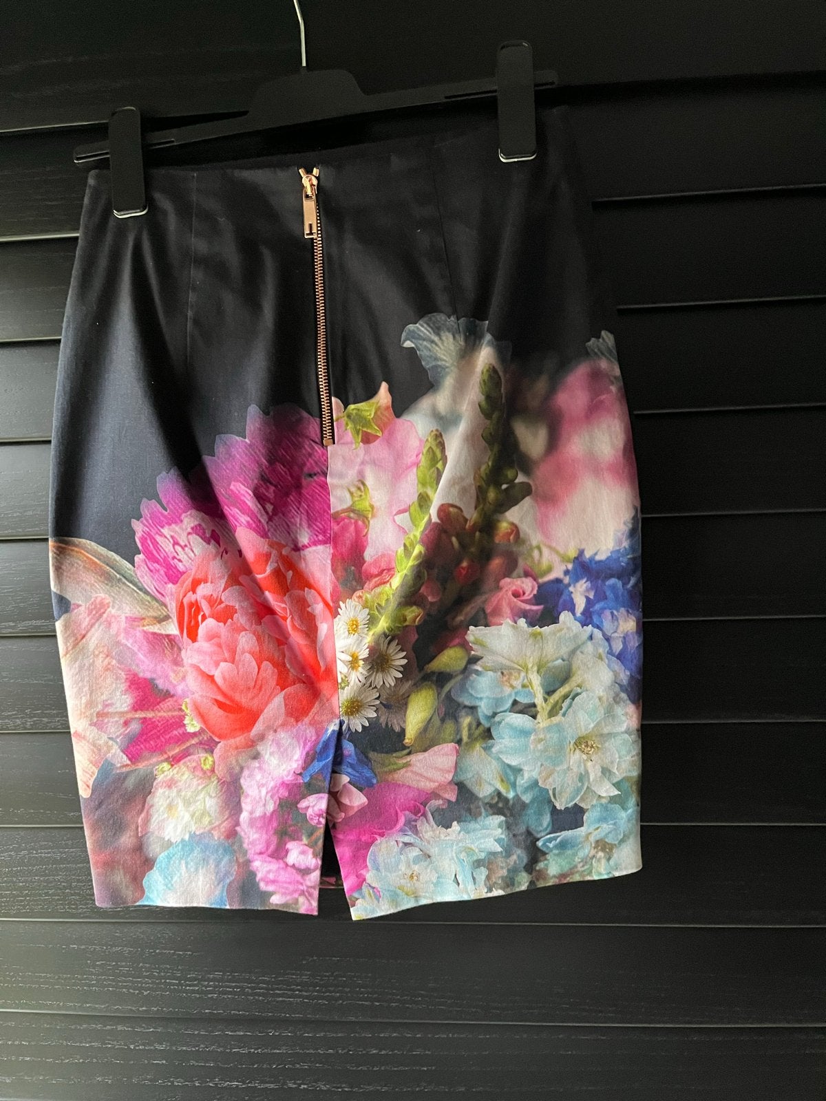 Ted Baker London bloemenprint kokerrok, Meerkleurig, Ophalen of Verzenden, Zo goed als nieuw, Knielengte