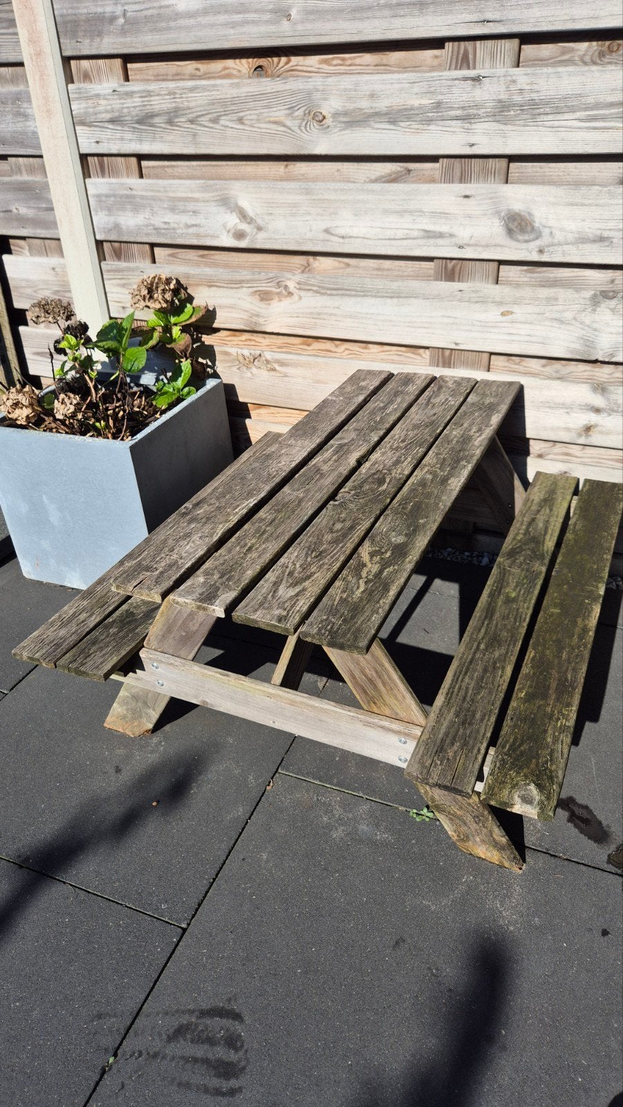 Kinderpicknicktafel met speelruimte, Gebruikt, Rechthoekig, Hout, Ophalen