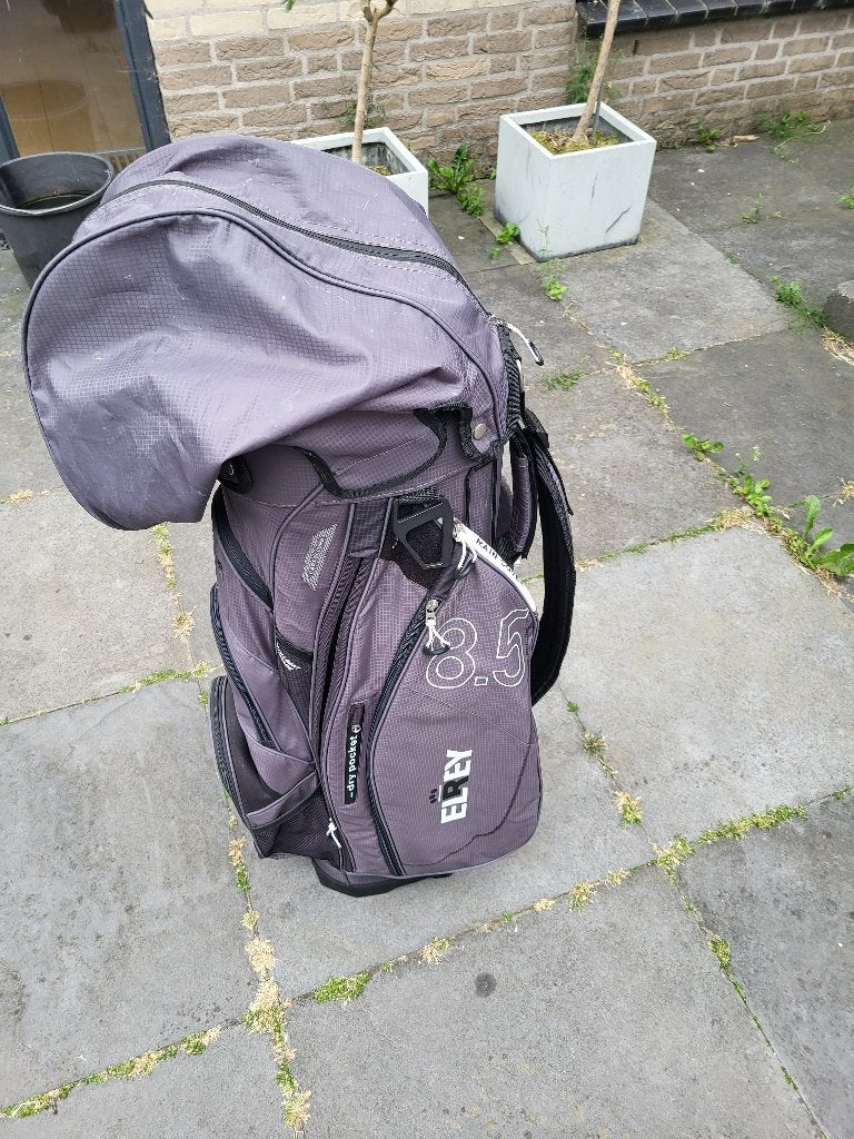 Elrey 8.5 cartbag / golftas in nette, gebruikte staat, Sport en Fitness, Golf, Ophalen, Gebruikt, Tas, Overige merken