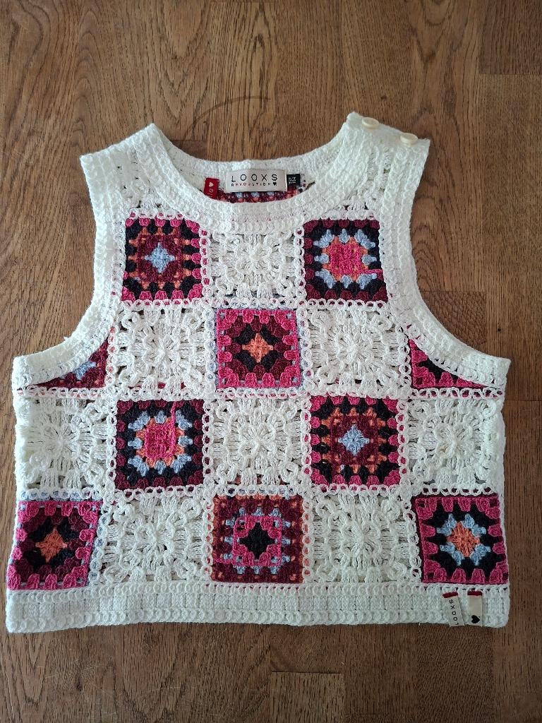 Looxs ecru gehaakt topje maat 92/104, Anneonline, Steenbergen, Meisje, Shop@wesell4u.nl