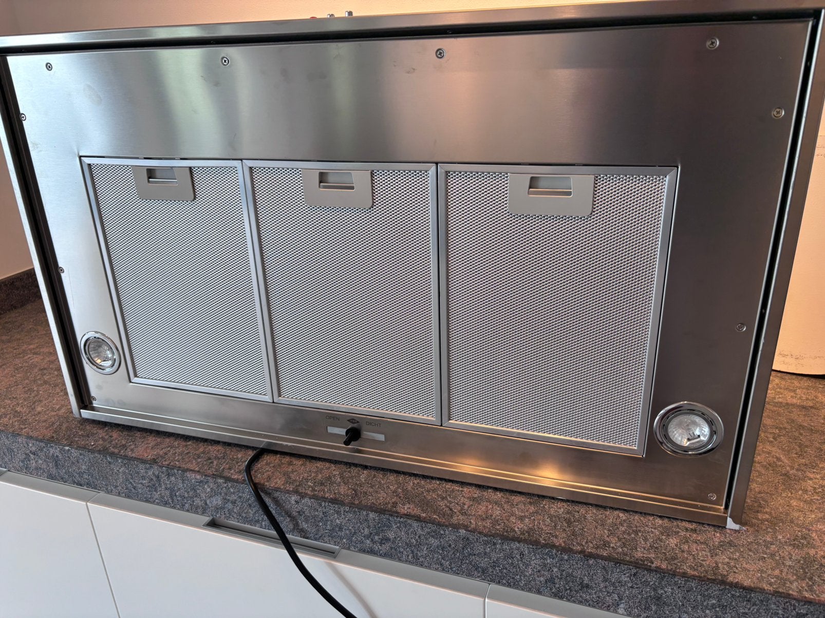 Itho afzuigkap, Witgoed en Apparatuur, Afzuigkappen, Ophalen, Wandschouwkap, Nieuw, Inbouw
