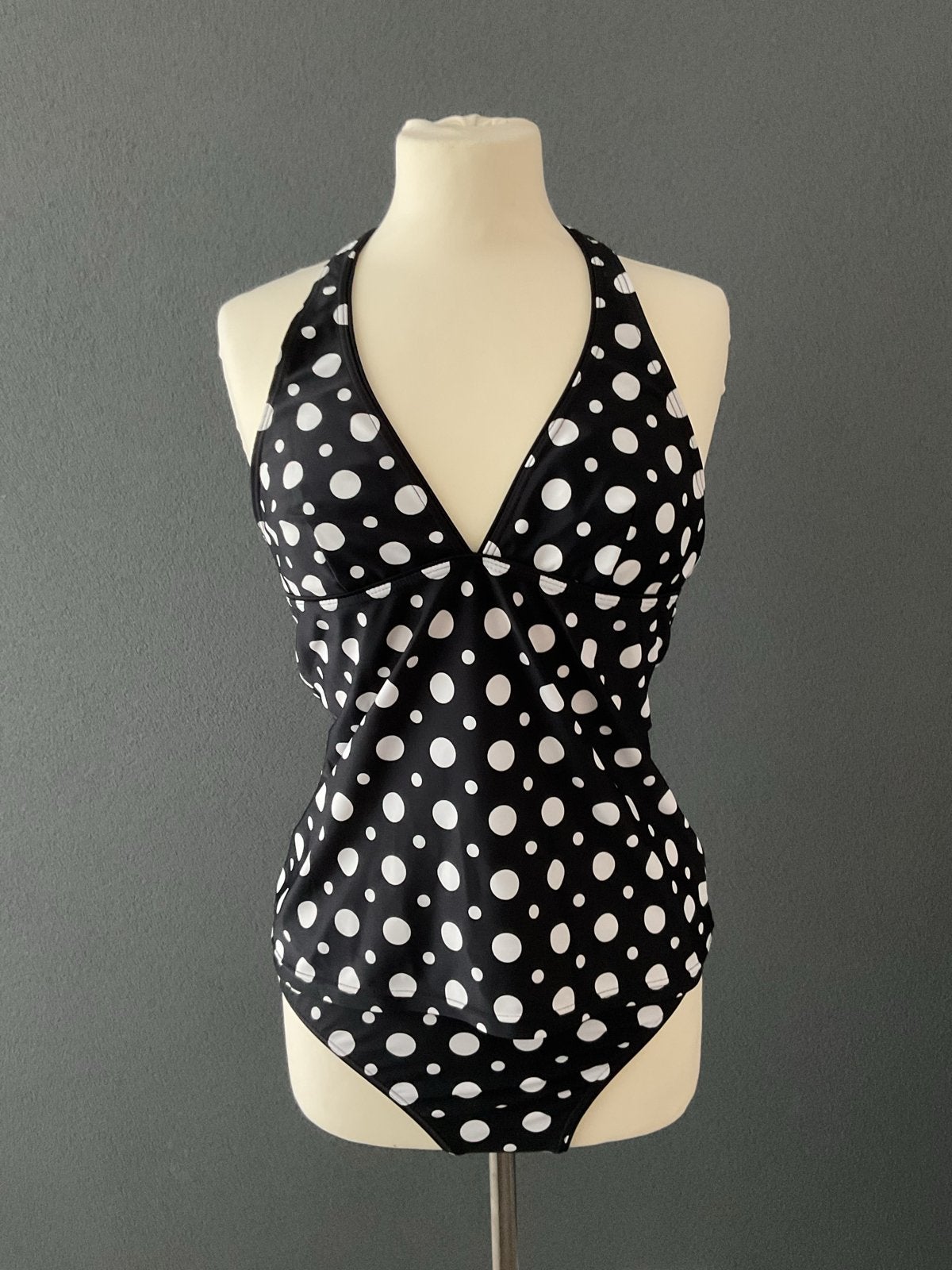 Tankini zwart wit stippen maat 42 z.g.a.n. SHIWI, Kleding | Dames, Ophalen of Verzenden, Zo goed als nieuw, Zwart, Bikini