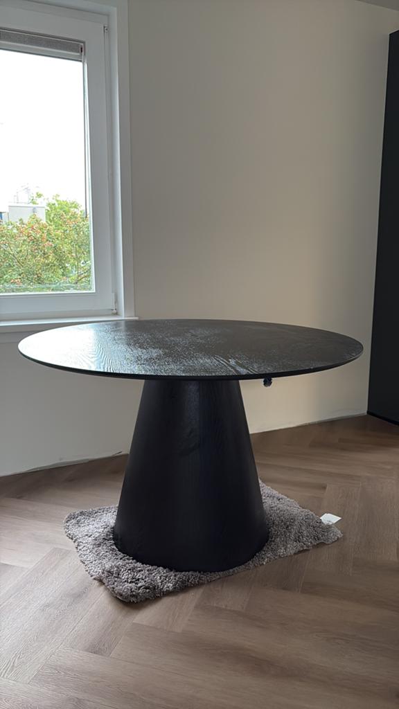 Ronde eettafel GigaMeubel - ø 120cm - Zwart, Huis en Inrichting, Tafels | Eettafels, Ophalen, 100 tot 150 cm, Rond, Zo goed als nieuw
