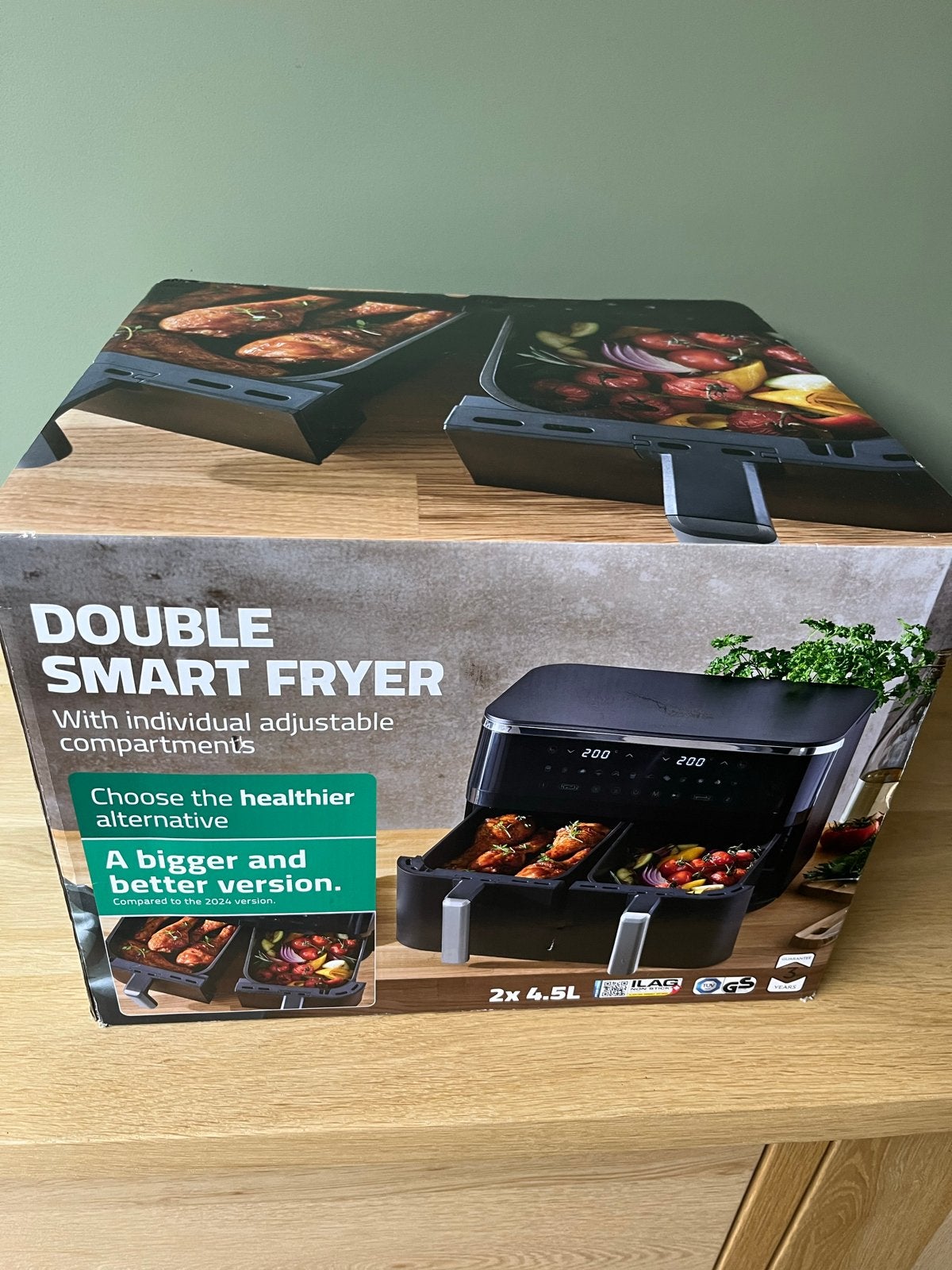 Double Smart Fryer met dubbele compartimenten, Ophalen of Verzenden, Nieuw, Airfryer, 1500 gram of meer