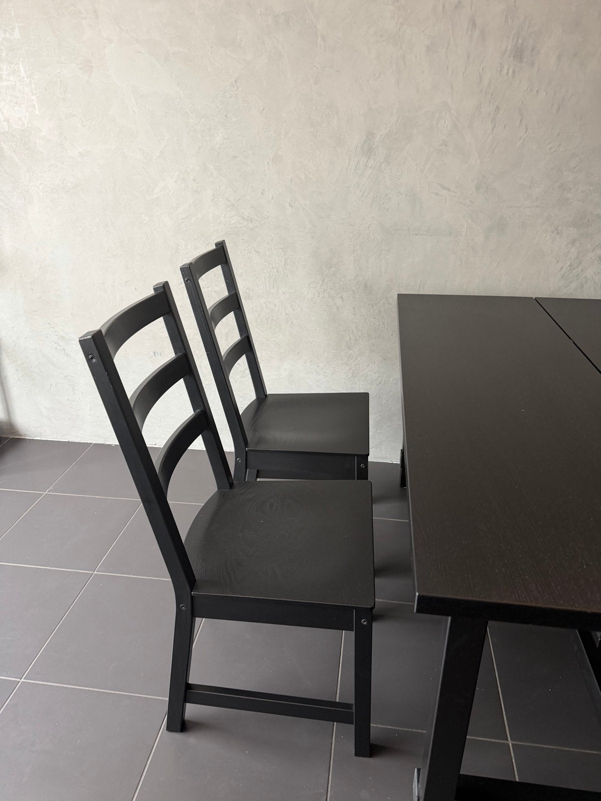 4 IKEA NORDVIKEN eetkamerstoelen - Zwart, Ophalen, Gebruikt, Zwart, Vier