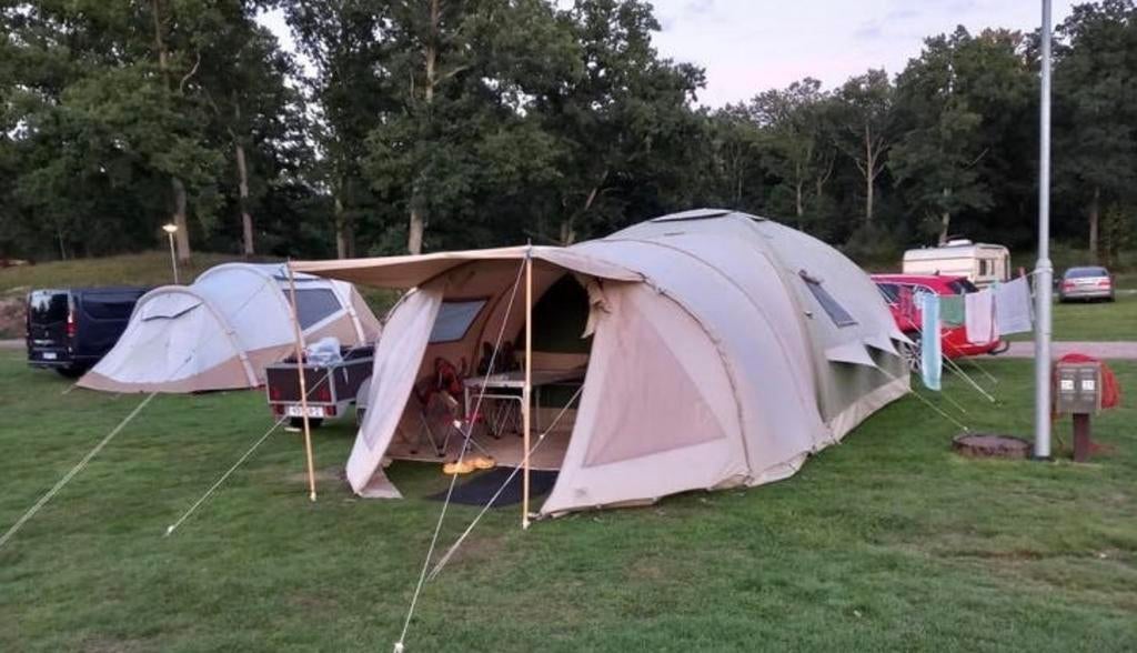 Complete Karsten Tent 380x380 +voortent +luifel baggagewagen, Caravans en Kamperen, Tenten, Ophalen, Gebruikt, Tot en met 6