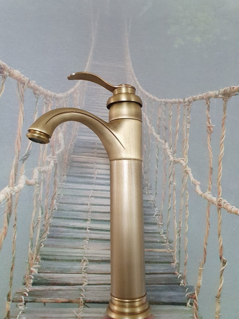 Waskom Wastafelkraan HOOG Brons Landelijk Klassiek KOOPJE, Doe-het-zelf en Verbouw, Sanitair, Ophalen of Verzenden, Nieuw, Koper