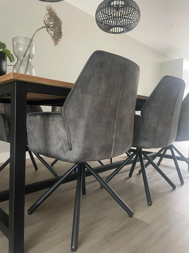 6 velvet eetkamerstoelen, Ophalen, Overige materialen, Overige kleuren, Zo goed als nieuw