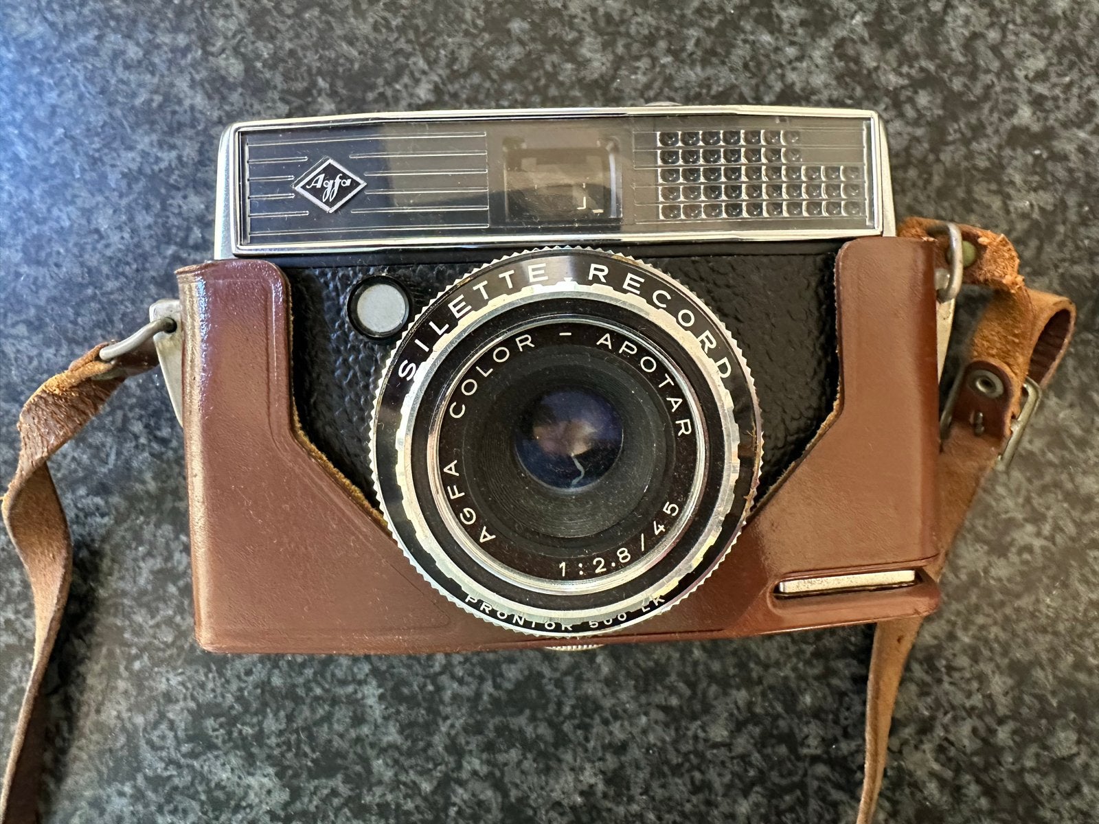 Vintage Agfa Silette Record camera met leren tasje, Ophalen, Gebruikt, Compact, Overige Merken