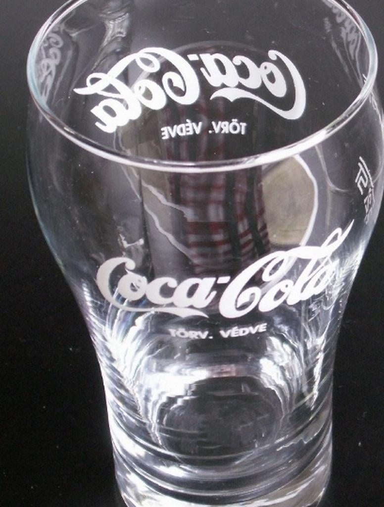 oud Coca Cola glas uit Hongarije Coca-Cola törv védve, Ophalen of Verzenden, Nieuw, Bierglas