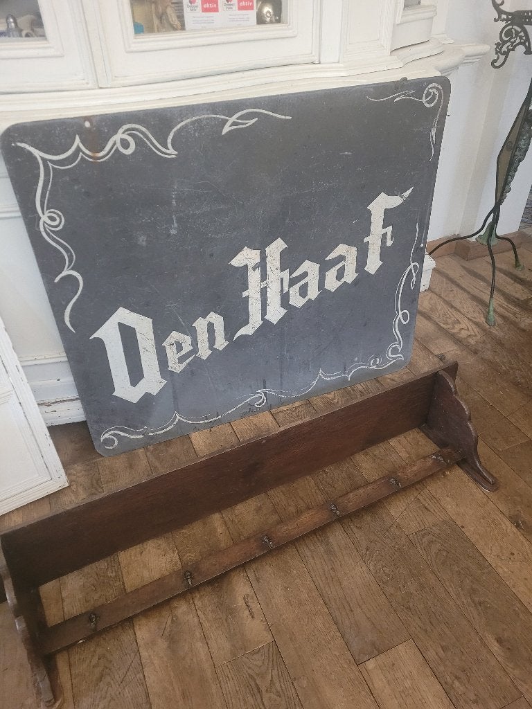 Zeer oud dubbelzijdig metalen uithangbord mancave, Gebruikt, Belle Vieille Brocante, Ophalen of Verzenden, Jolandamonsieurs@gmail.com