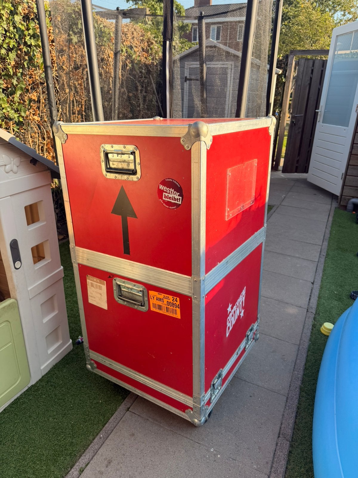 Rode Flightcase - Copperhead County, Ophalen of Verzenden, Gebruikt, Overige instrumenten, Flightcase