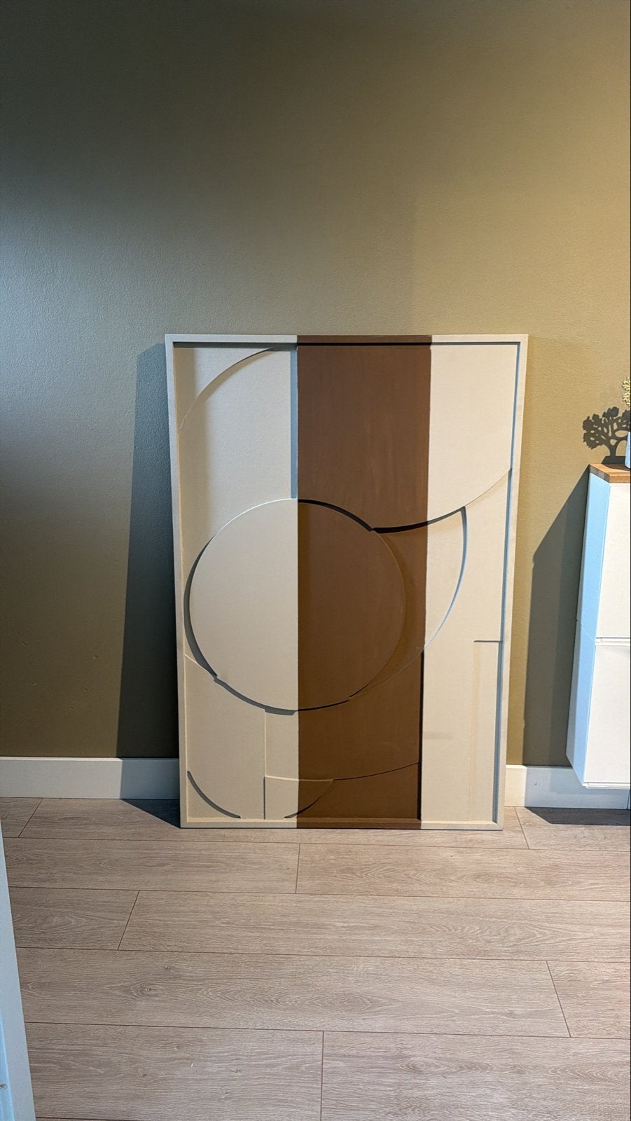 Stijlvol schilderij Woood - Abstract design (80x120cm), Ophalen, Abstract, Hout, 3D-effect