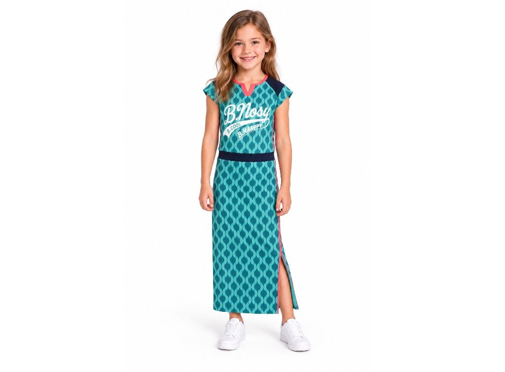 BNosy Maxi Jurk Jurkje, Ibiza Look Mintgroen Maxijurk B Nosy, B.Nosy, Meisje, Ophalen of Verzenden, Zo goed als nieuw