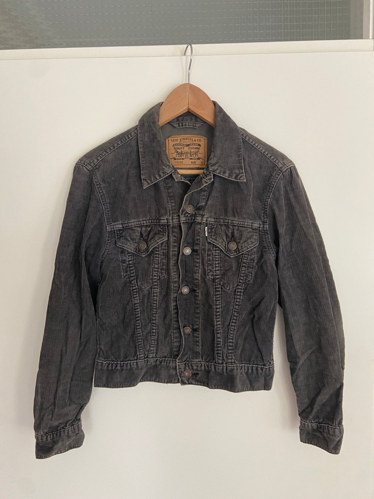 Vintage 90s Levi Strauss & Co Denim Jacket - 70500 Maat S, Zwart, Ophalen of Verzenden, Jasje, Maat 34 (XS) of kleiner