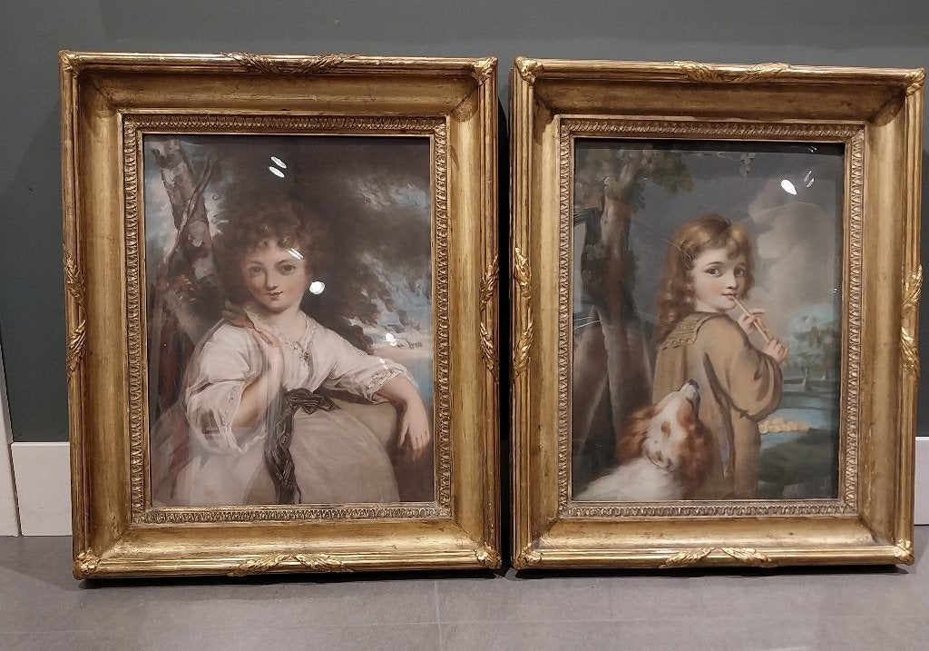 Schilderijen, Gouache, Portret of Personen, Ophalen of Verzenden, Klassiek